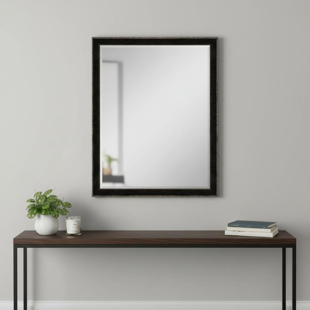 44 Dark Brown Wood Accent Mirror