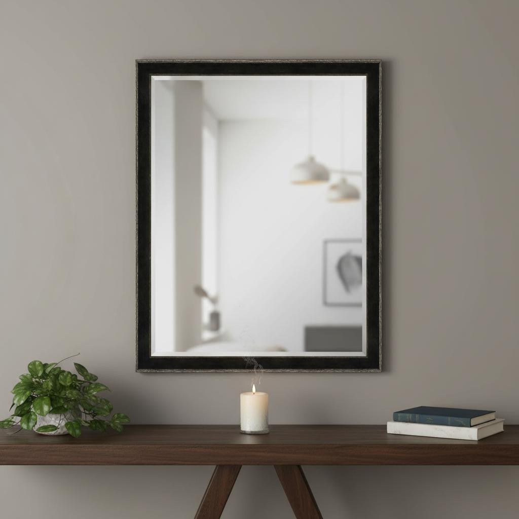 52 Dark Brown Wood Accent Mirror