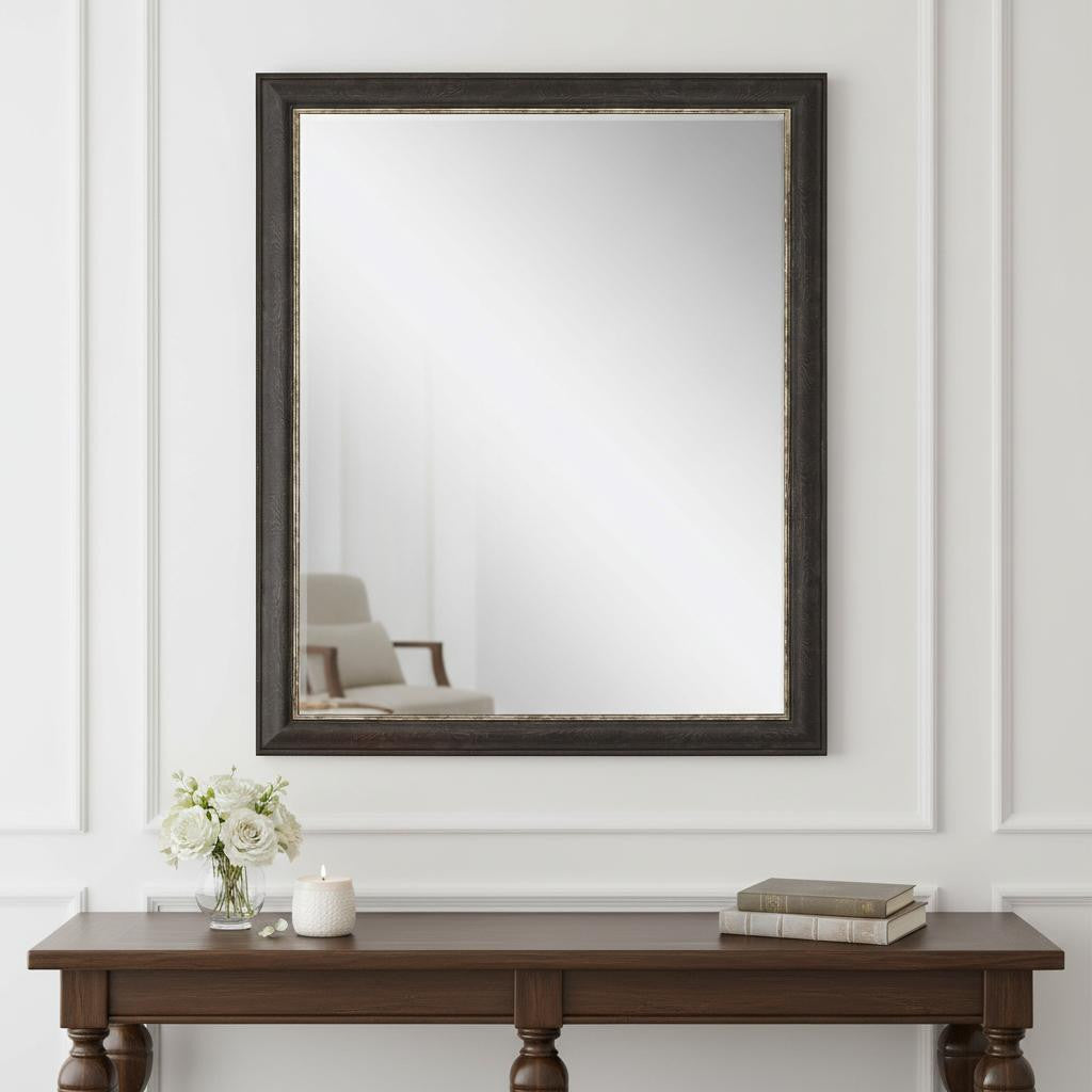 33 Dark Brown Framed Accent Mirror