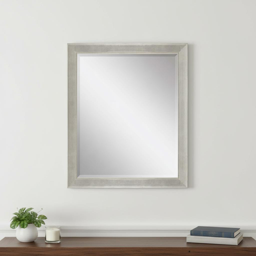 33 Silver Solid Wood Framed Accent Mirror