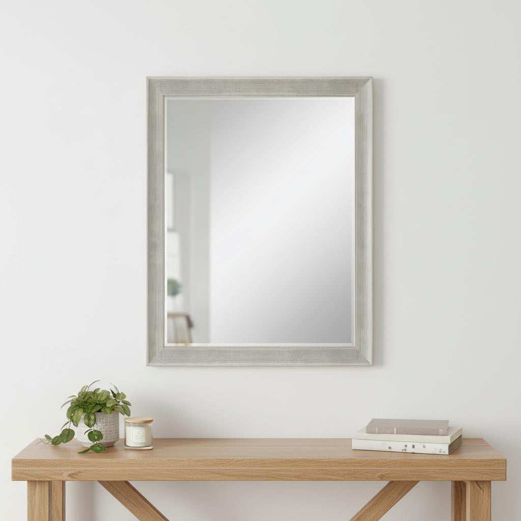 53 Silver Solid Wood Framed Accent Mirror