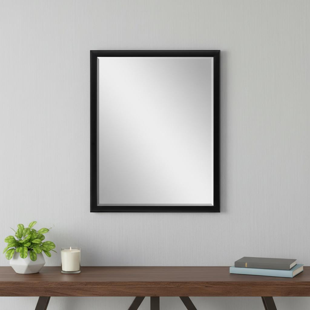 42 Black Solid Wood Framed Accent Mirror