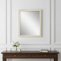 32 White Solid Wood Framed Accent Mirror