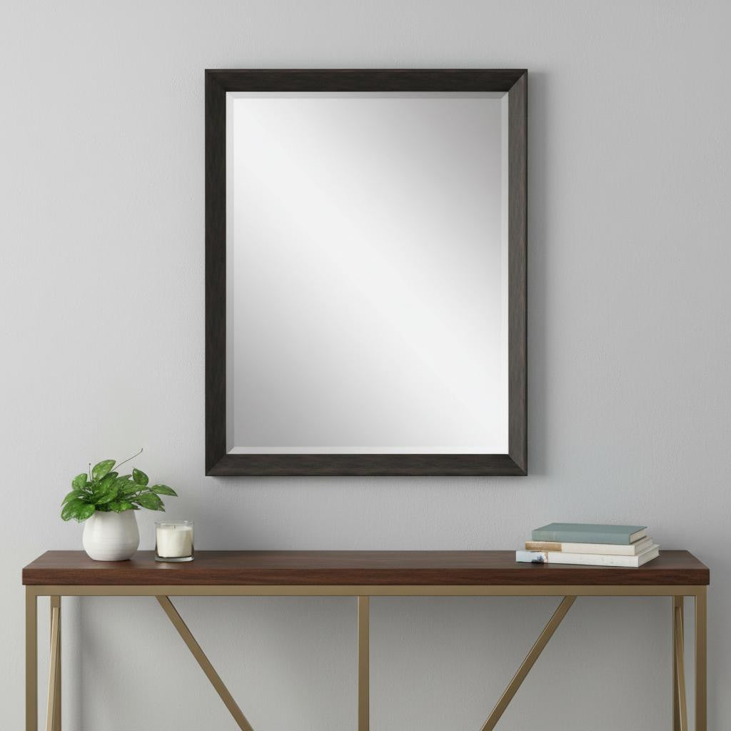 32 Dark Brown Framed Accent Mirror