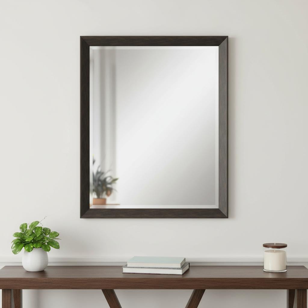 44 Dark Brown Framed Accent Mirror