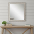 32 White Distressed Wood Framed Accent Mirror