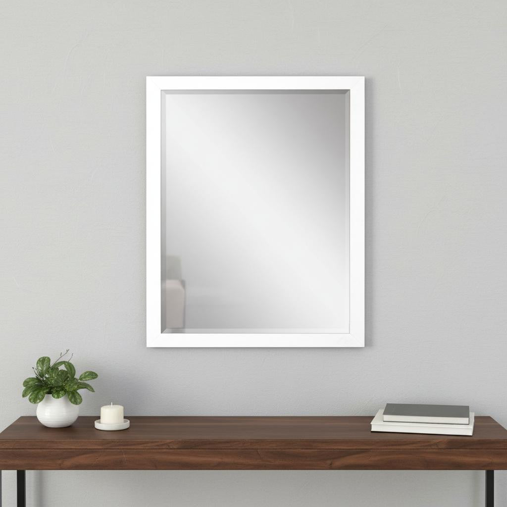 31 White Framed Accent Mirror