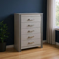 36 Silver Wood Five Drawer Dresser