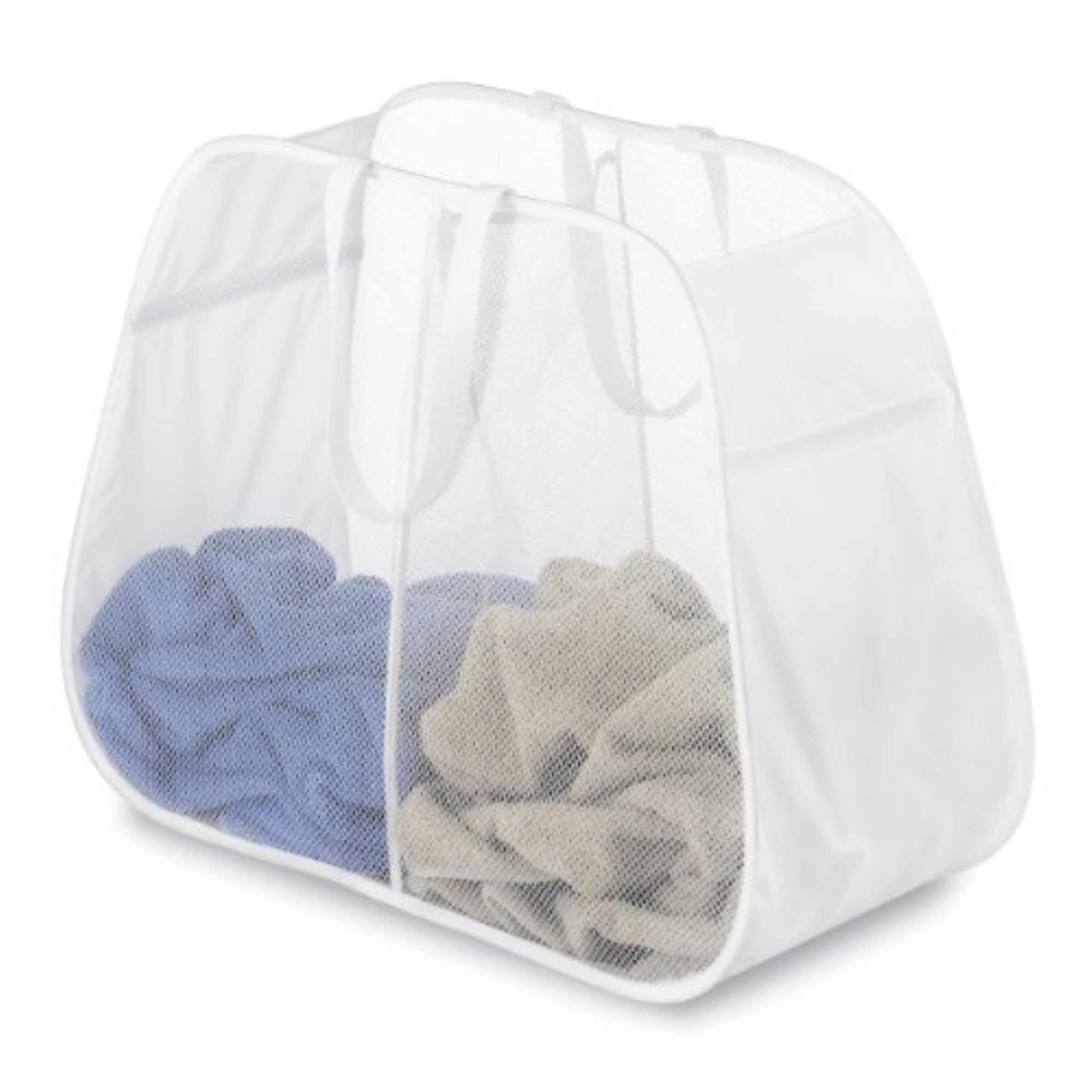 6337356 POP N FOLD HAMPER WHITE Whitmor Pop N Fold White Duramesh Nylon Hamper (Pack of 1)