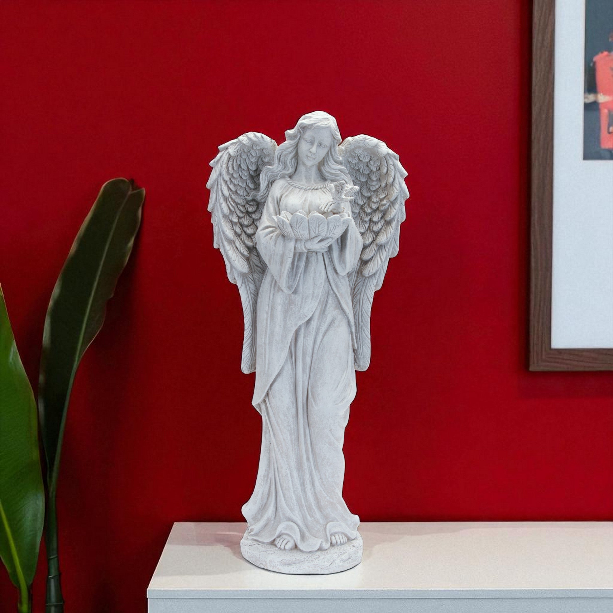 29 Gray Polyresin Angel Statue
