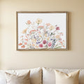 24 X 32 Natural And White Flower Bouquet Metal And Wood Framed Art