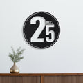 24 X 24 Black Christmas Dec 25th Iron Circle Hanging Wall Decor