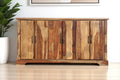 72 Brown Solid Wood Live Edge Sideboard with Six Doors