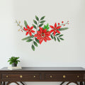 15 X 22 Red Christmas Poinsettia Metal Hanging Dimensional Sculpture
