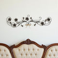 11 X 44 Black Flower Metal Hanging Dimensional Sculpture
