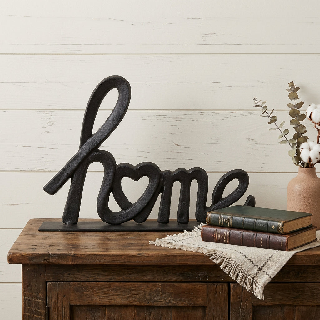 12 Black Cast Iron Home Hand Painted Tabletop Sculpture