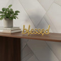 8 Gold Cast Iron Blessed Hand Painted Tabletop Sculpture