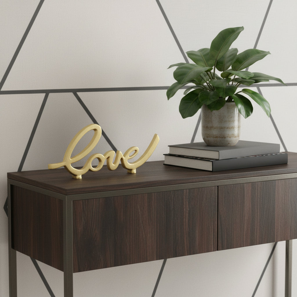 10 Gold Cast Iron Love Tabletop Sign