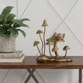 7 Gold Cast Iron Mushrooms Tabletop Sculpture