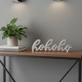 9 Silver Cast Iron Christmas Tabletop Sign