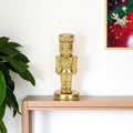 6 Gold Cast Iron Christmas Nutcracker Hand Painted Figurine