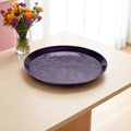14 Purple Metal Etched Round Serving Tray