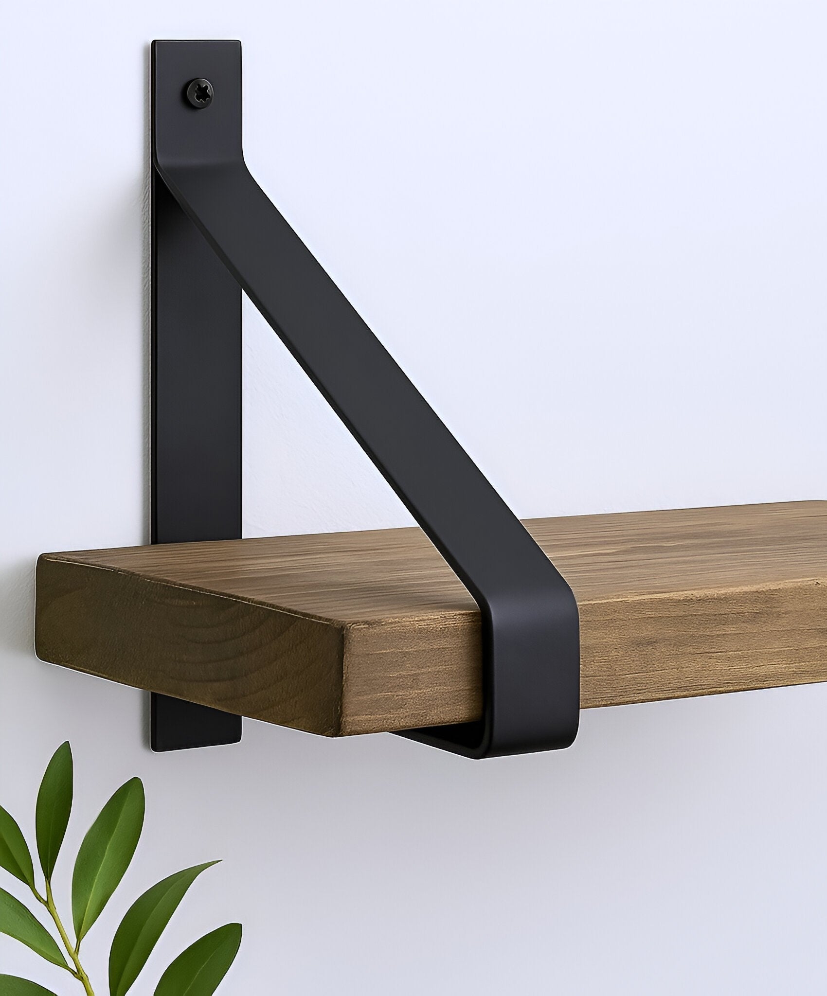 8 Set Of Two Black Metal Wall Mounted Shelf Brackets