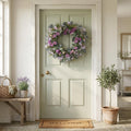 22 Green And Purple Daisy And Thistle Artificial Wreath