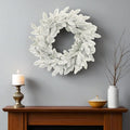 25 White Flocked Pine Christmas Artificial Wreath