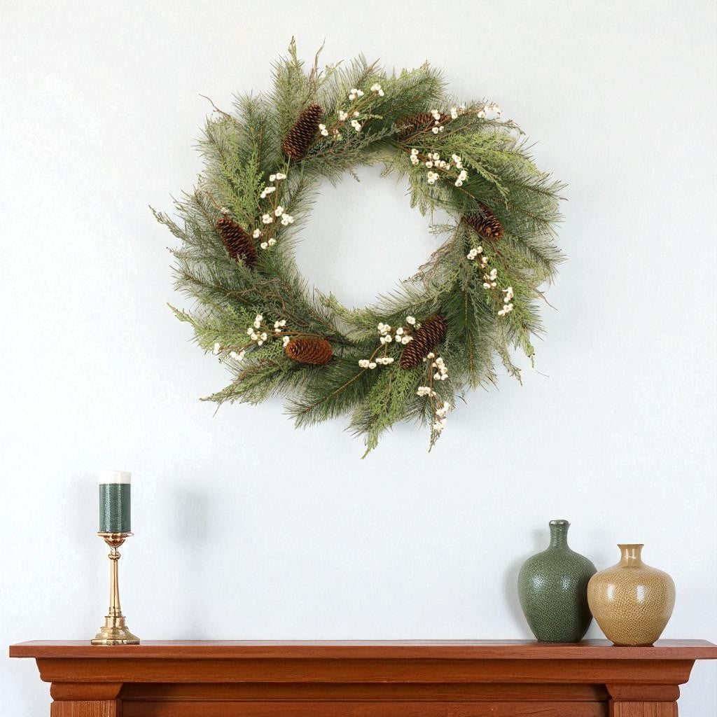29 Green And Brown Christmas Pine Artificial Wreath