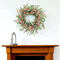 18 Pink And Green Mixed Assortment Artificial Wreath
