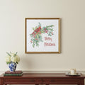 Merry Christmas Cardinal Gold Framed Wall Art