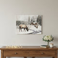 14 X 19 Brown And White Wood Winter Reindeer Lodge Hanging Wall Decor