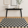 4 X 6 Black And White Checkered Area Rug