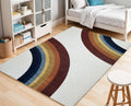 7 X 10 Red Orange And Blue Juvenile Rainbows Youthful Area Rug