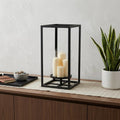 13 Black And Clear Metal And Glass Tabletop Candle Holder