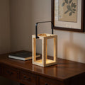 13 Natural Distressed Geometric Solid Wood Tabletop Lantern Candle Holder