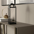29 Black Geometric Metal Floor Lantern Candle Holder