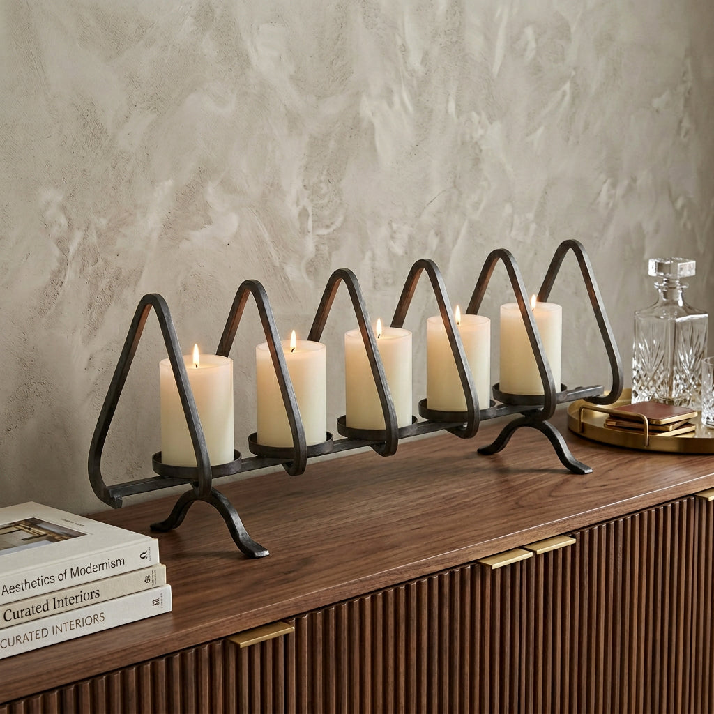 10 Black Metal Centerpiece Candelabra Candle Holder
