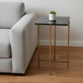 21 Green and Gold Marble and Iron Drink Size Square End Table