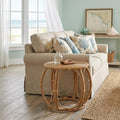 24 Natural Rattan Round Drum End Table