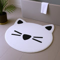 32 Black And White Cotton Cat Shaped Youthful Bath Rug