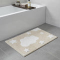 32 White And Beige Cotton Clouds and Stars Youthful Bath Rug