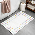 32 White Purple And Pink Cotton Polka Dots Bath Rug
