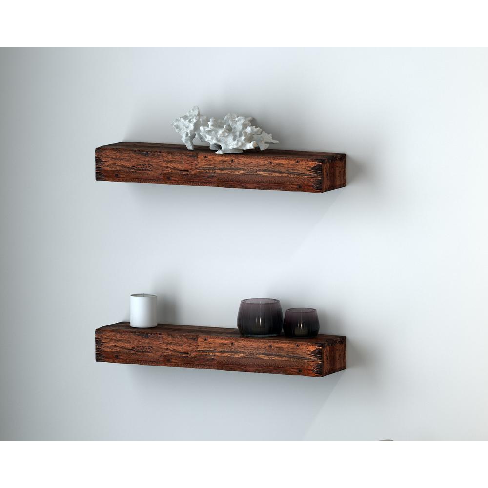 24 Distressed Floating Shelves (2 Pcs)