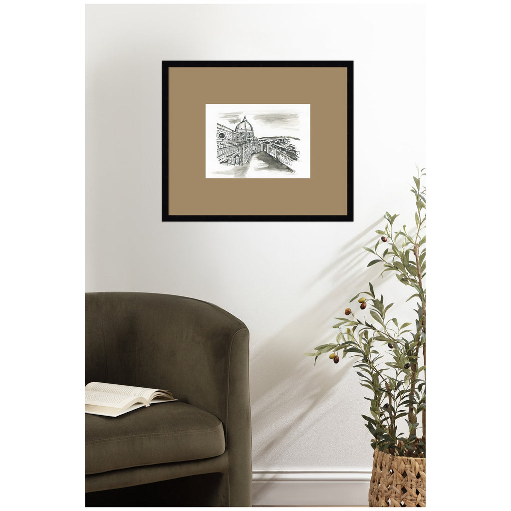 Postcard Florence by Teju Reval Framed Wall Art Print Matted