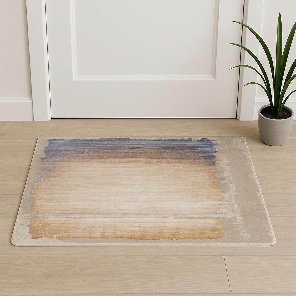 2 X 4 Blue And Beige Abstract Area Rug