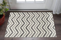 2 X 5 Red And Gray Geometric Area Rug