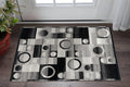 2 X 5 Black And Gray Geometric Area Rug