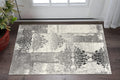 2 X 5 Gray And Black Abstract Area Rug